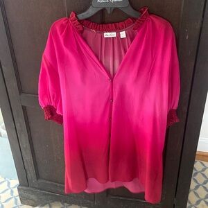 Robert Graham ombré blouse with gathered short sleeves